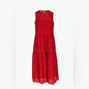 LAFAYETTE 148 NEW YORK - Blair Flame Eyelet Midi Dress